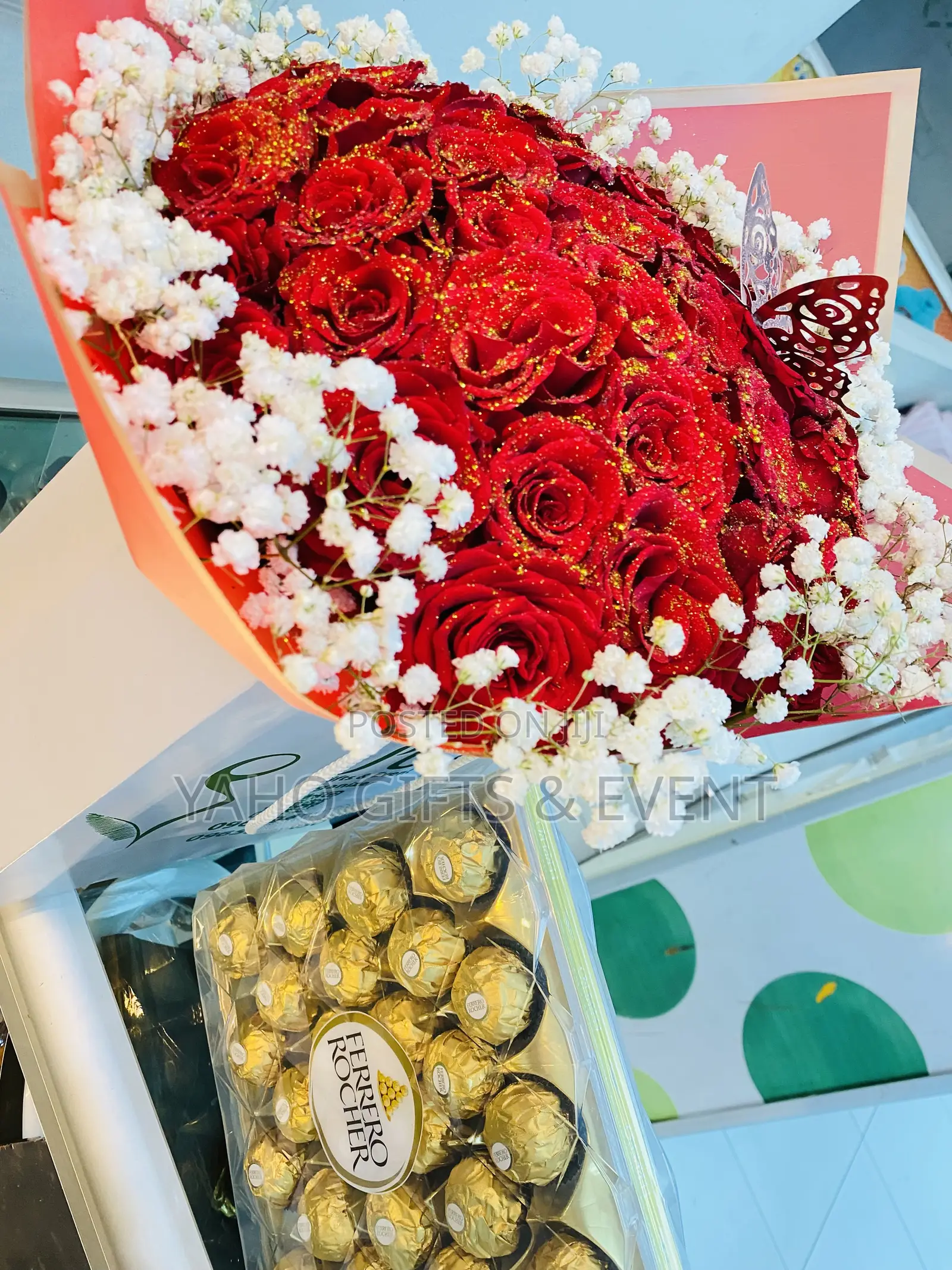 Flower and Ferrero 25psc Chocolate Gift