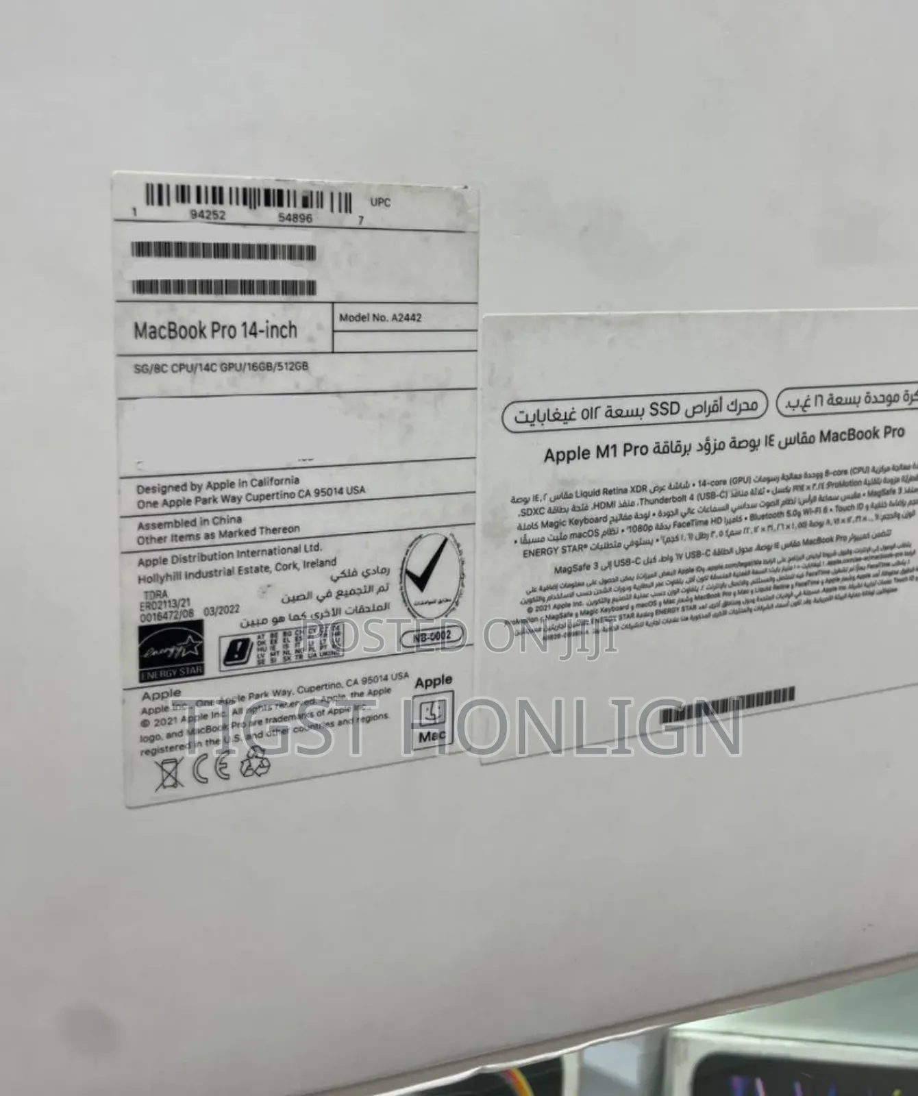 New Laptop Apple MacBook 16GB Apple M1 Pro SSD 512GB