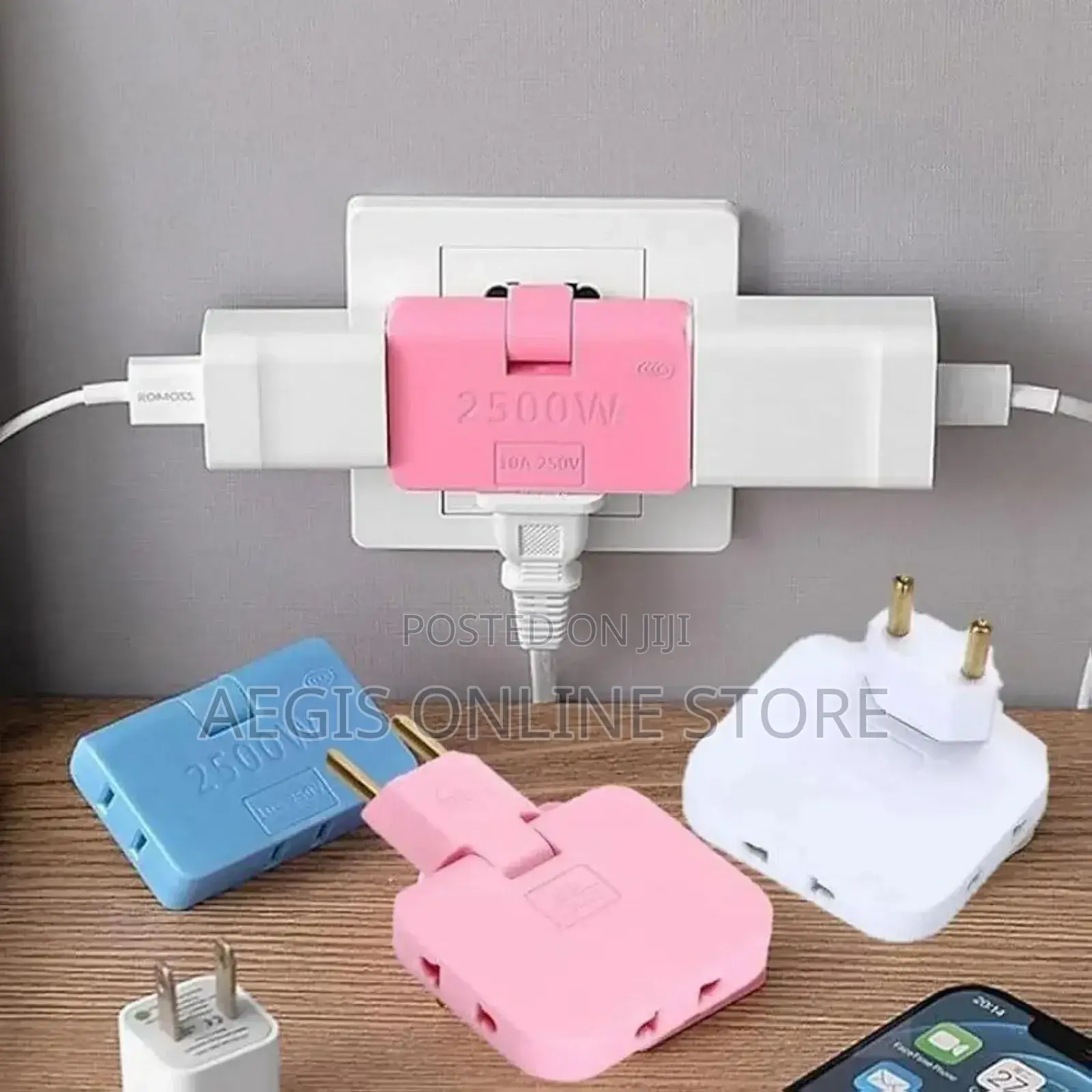 3 in 1 Foldable Adapter Extension Plug