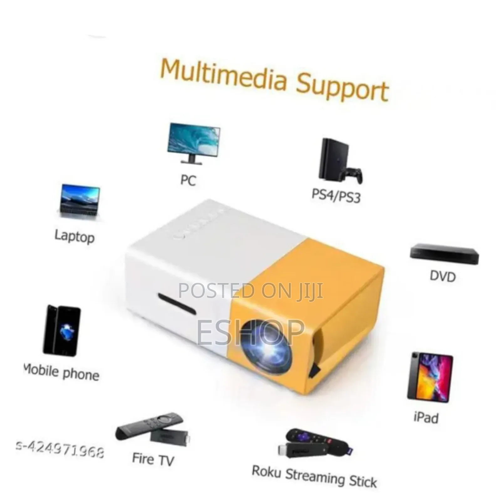 **Portable 1080p Projector With 30,000-Hour Led Life