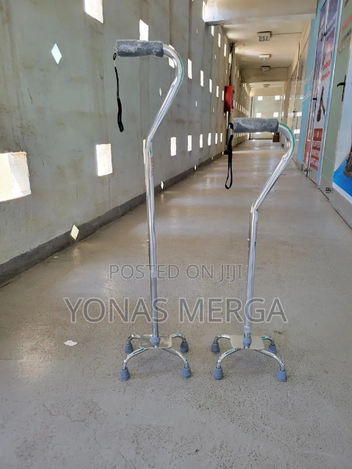 Walking Stick፮×Quad Cane,Silver,Mobility Aid Equipment, Cane