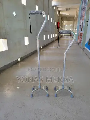 Photo - Walking Stick፮×Quad Cane,Silver,Mobility Aid Equipment, Cane