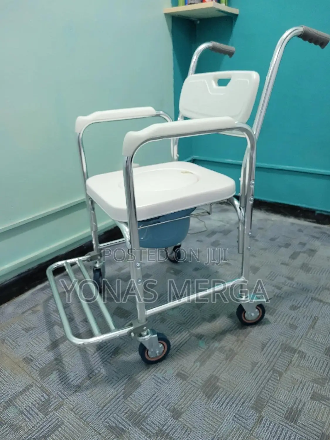 Bucket,Potty Chair፼丹arms and 4 Wheels, Shower Chair