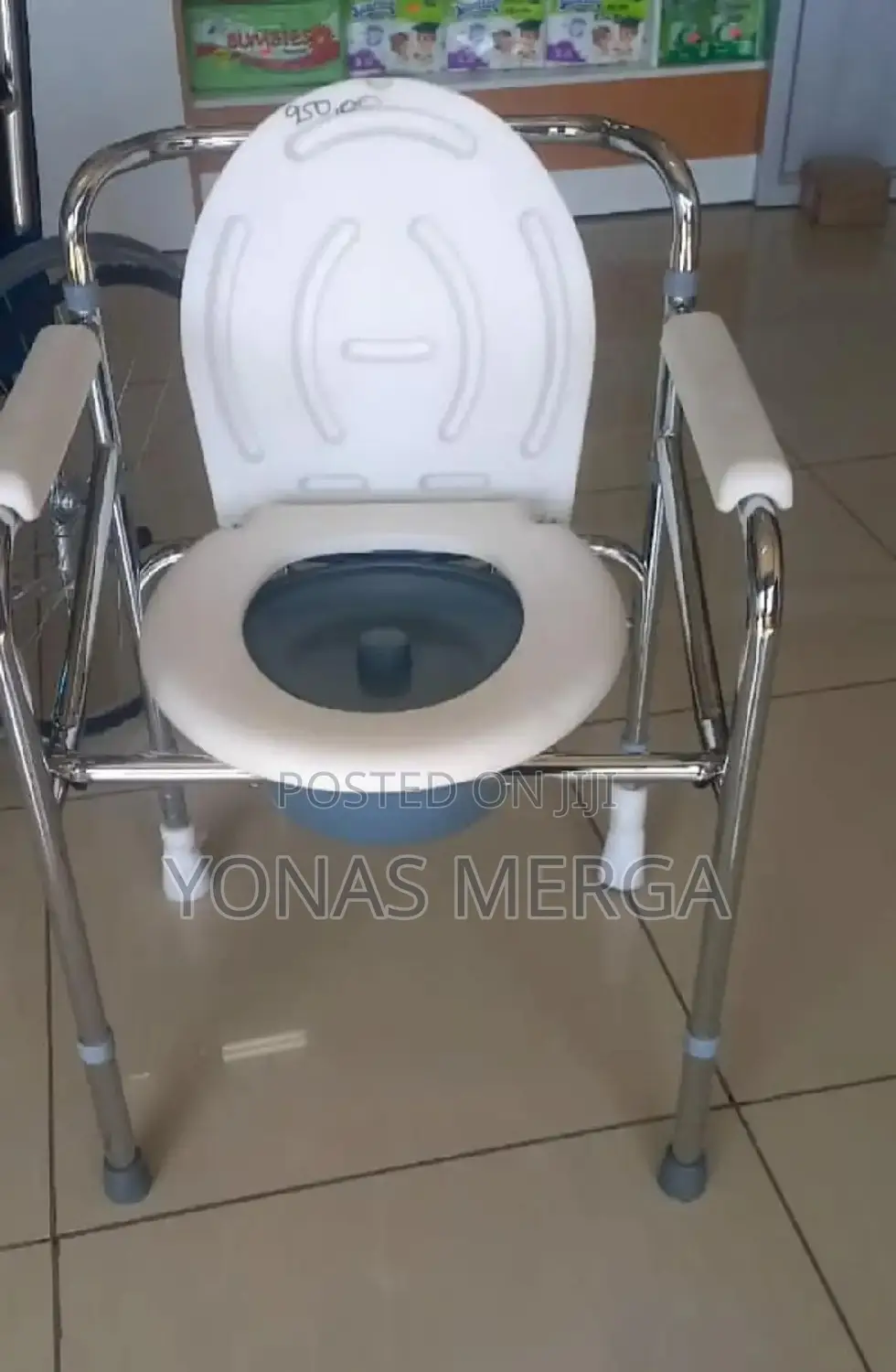 Promedictech Mobile Foldable Commode Chair With Wheels