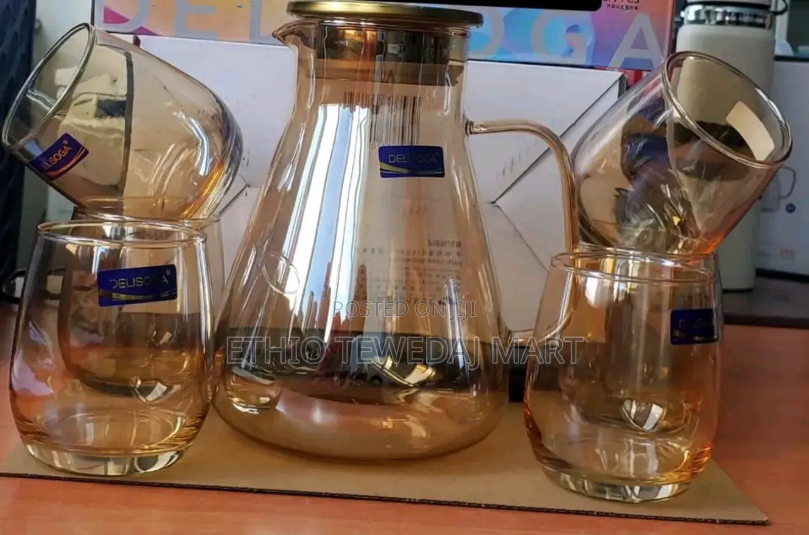 7 PCS Luxury Golden Glass Set