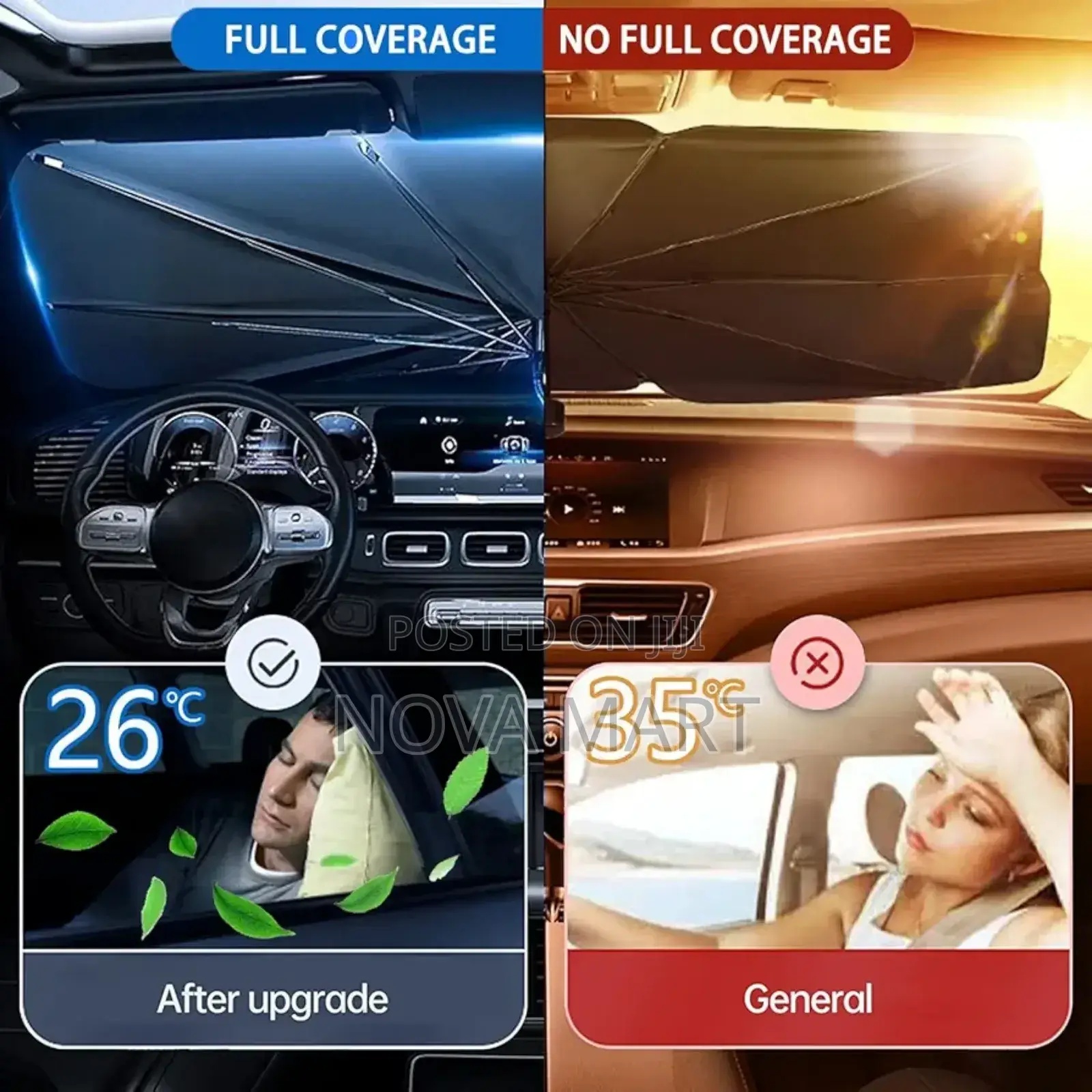 Car Windshield Sun Shade Protector Foldble Reflector Umbrela