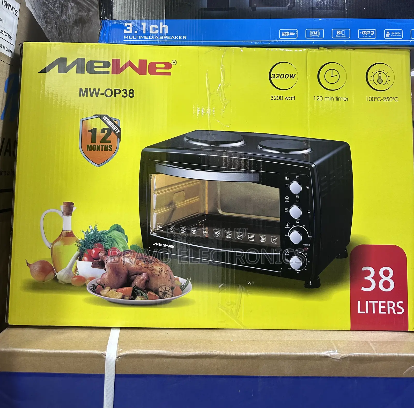 Mewe Mini Oven 38l With 2 Hot Plate