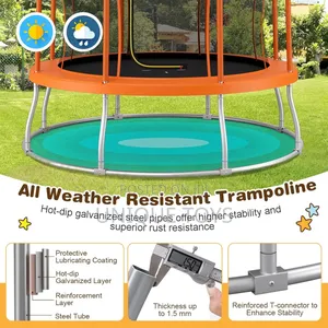 Outdoor Unique Flower Shape Trampoline With Enclosure Net