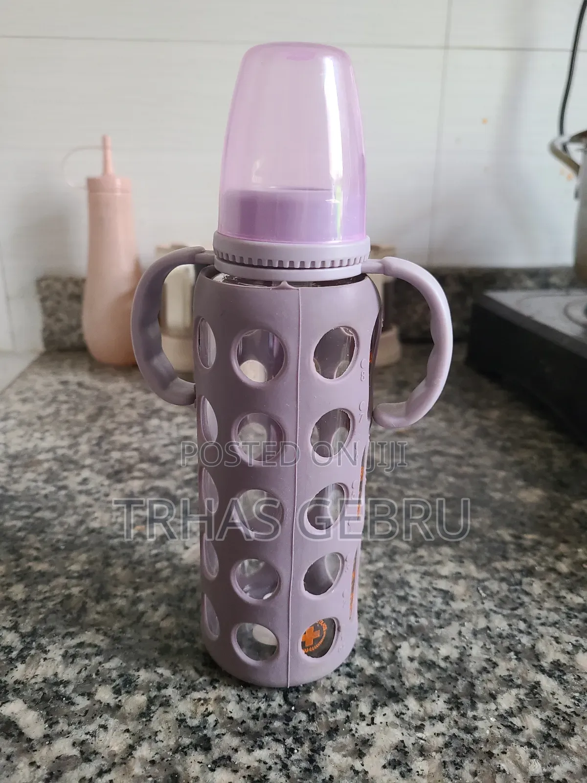 ቆንጆ ወፍራም መስትዋት ከነመያዝያው እና ከቨር ያለው ጥጦ + ቆንጆ የ ወተት መያዥያ