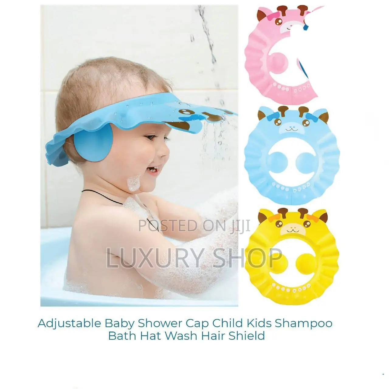Adjustable Baby Shower Cap Child Kids Bath Hat Wash Hair