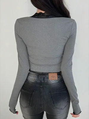 Casual Lace Collar Long Sleeve T-Shirt