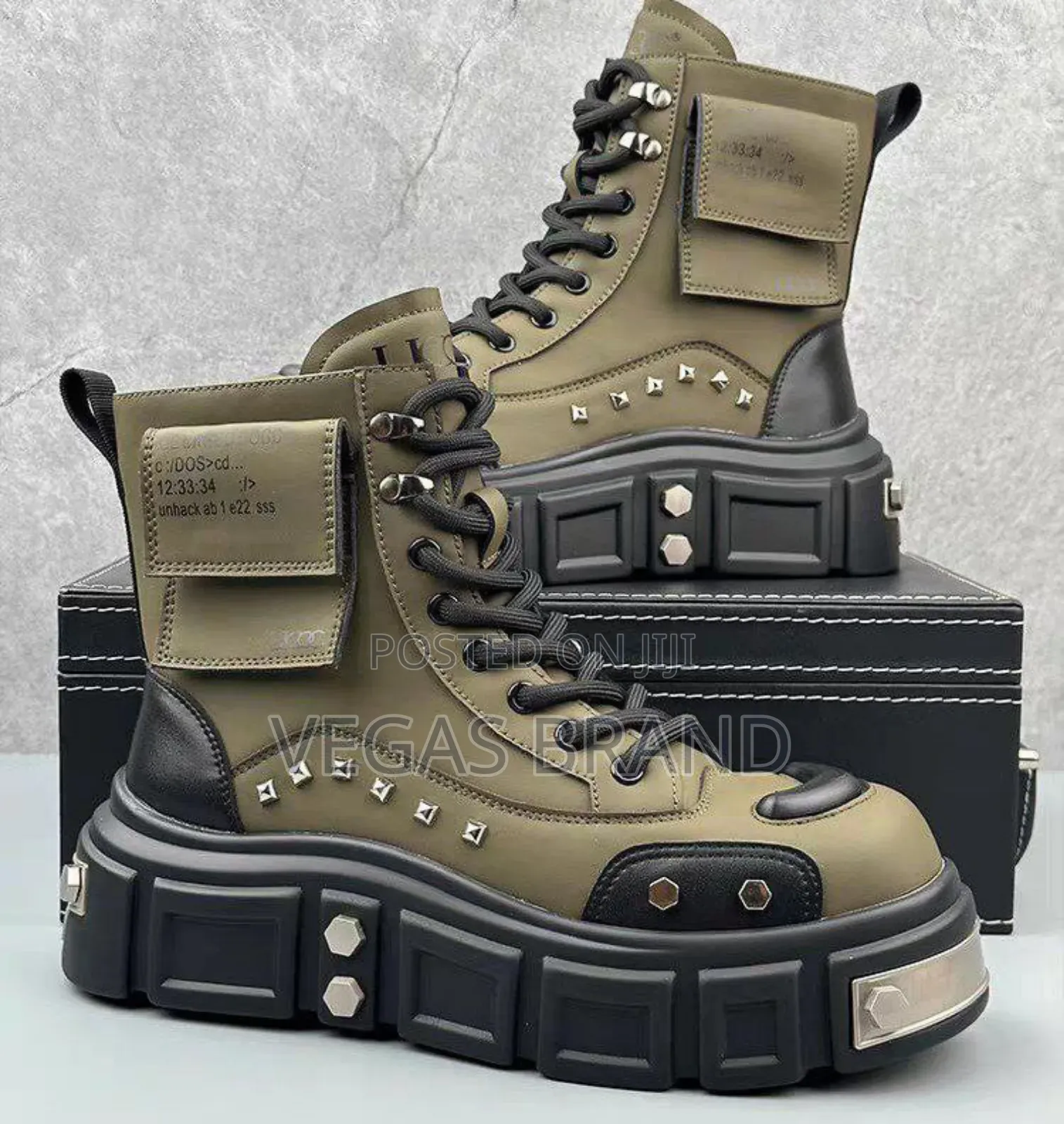 Men's Chunky Platform Dark Green Master Quality Shoes