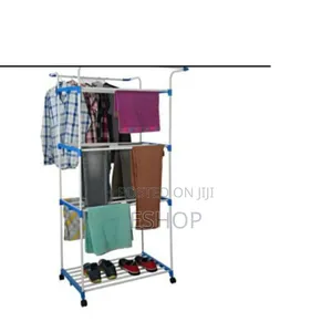 **4-Tier Foldable Clothes Rack – Easy to Move Store**