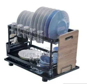 Photo - 2 Tier Stainless Still Dish Drainer Rack