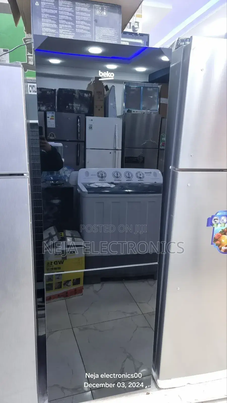 Beko Refrigerator 350l Freestanding Front Glass Deliver