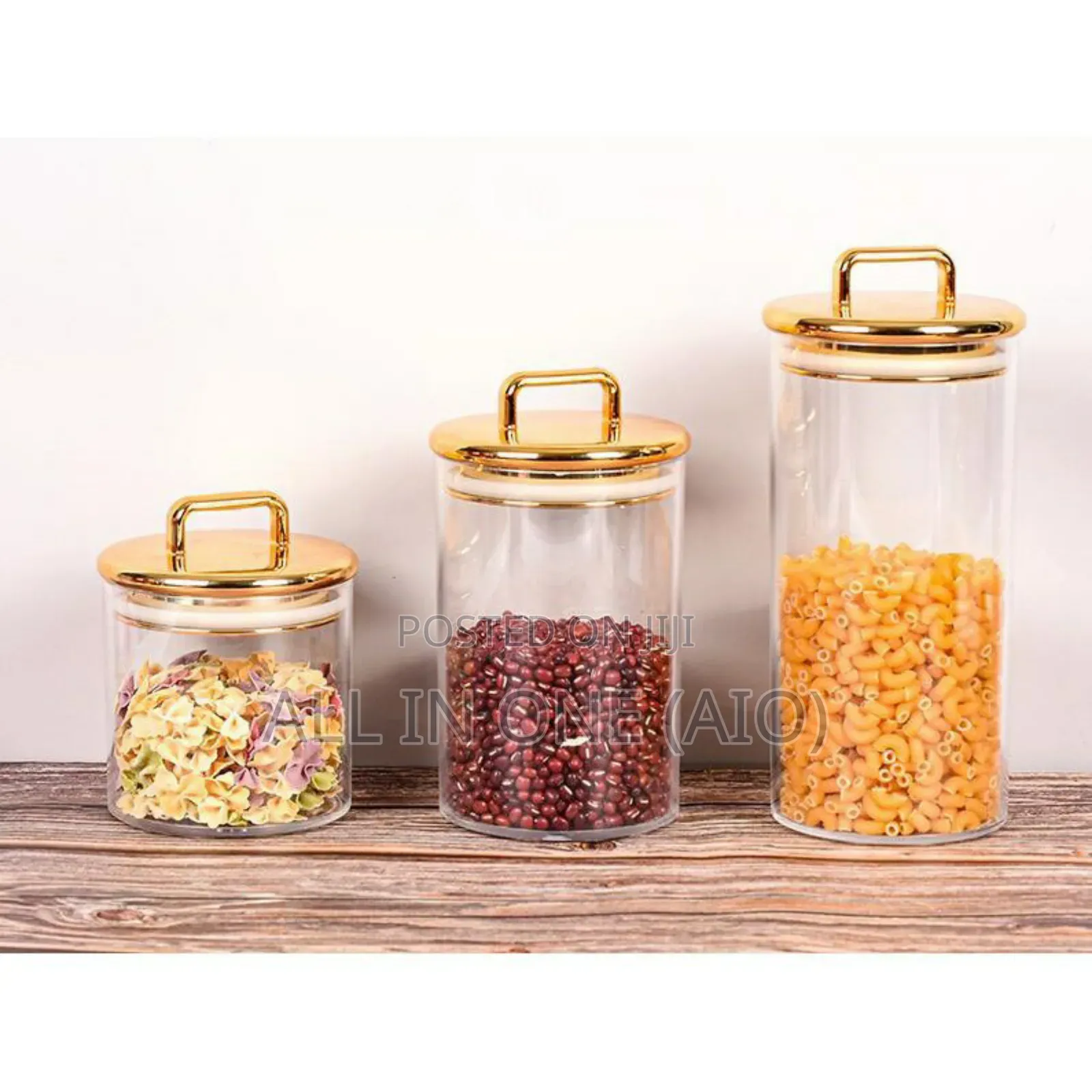 3 PCS Set Acrylic Canister (የጥራጥሬ ማስቀመጫ)