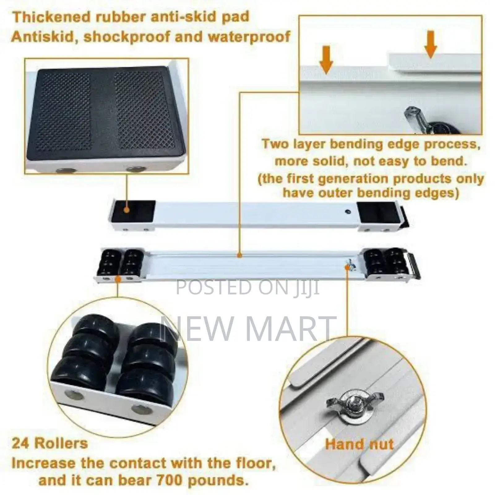 Adjustable Moving Roller Wheels Stand With Brake.