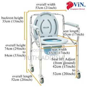 Four Wheel Commode Chair區間toilet Chair並詹commode Mini Wheel