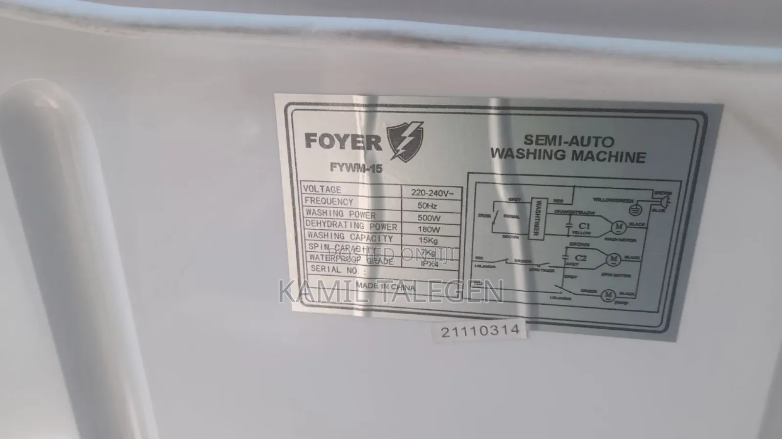 Foyer 15kg Washing Machin