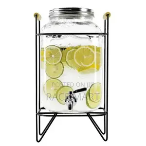 Glass Dispenser Jar With Rack