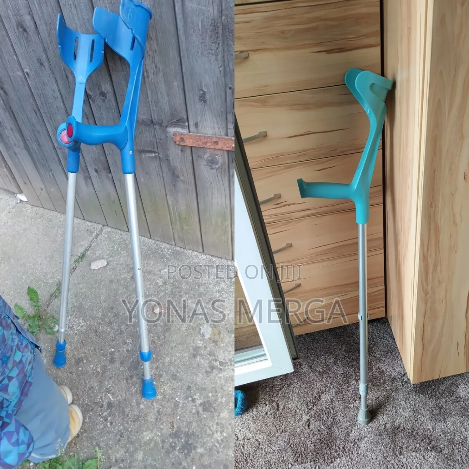 Elbow Crutch Adjustable, Black, Universal Size, 2 Unit፴سክራንች