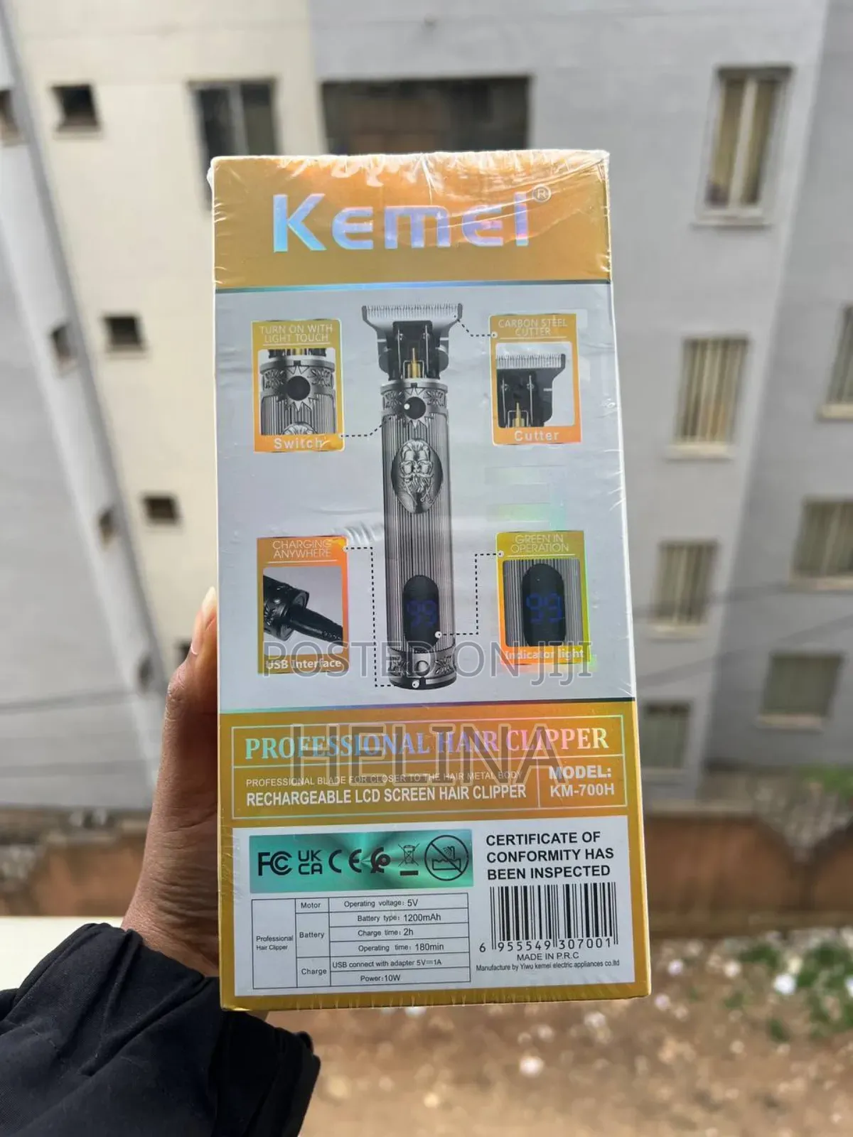 Fade መስሪያ Kemei Professional Hair Clipper