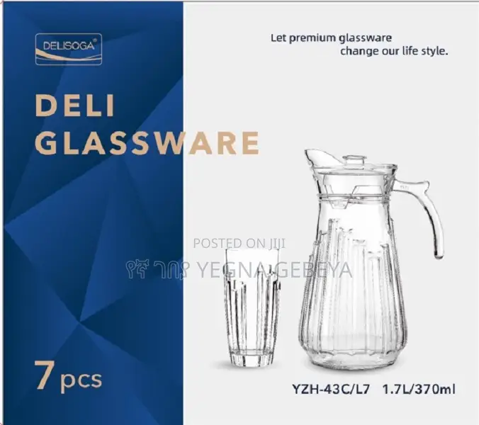 Elegant Deli Glass Drinking Ware Set – 7-Piece