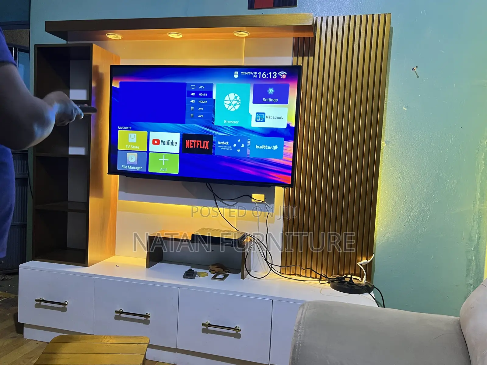 ቲቪ ስታንድ Wall Modern With High Quality Made of MDF #1