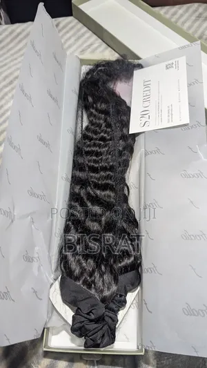 Frodio Human Hair Ponytail Extension- Water Wave (18 Inches)