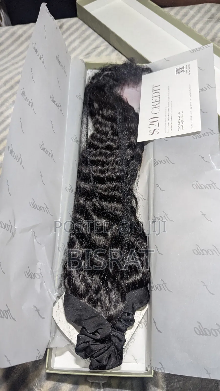 Frodio Human Hair Ponytail Extension- Water Wave (18 Inches)