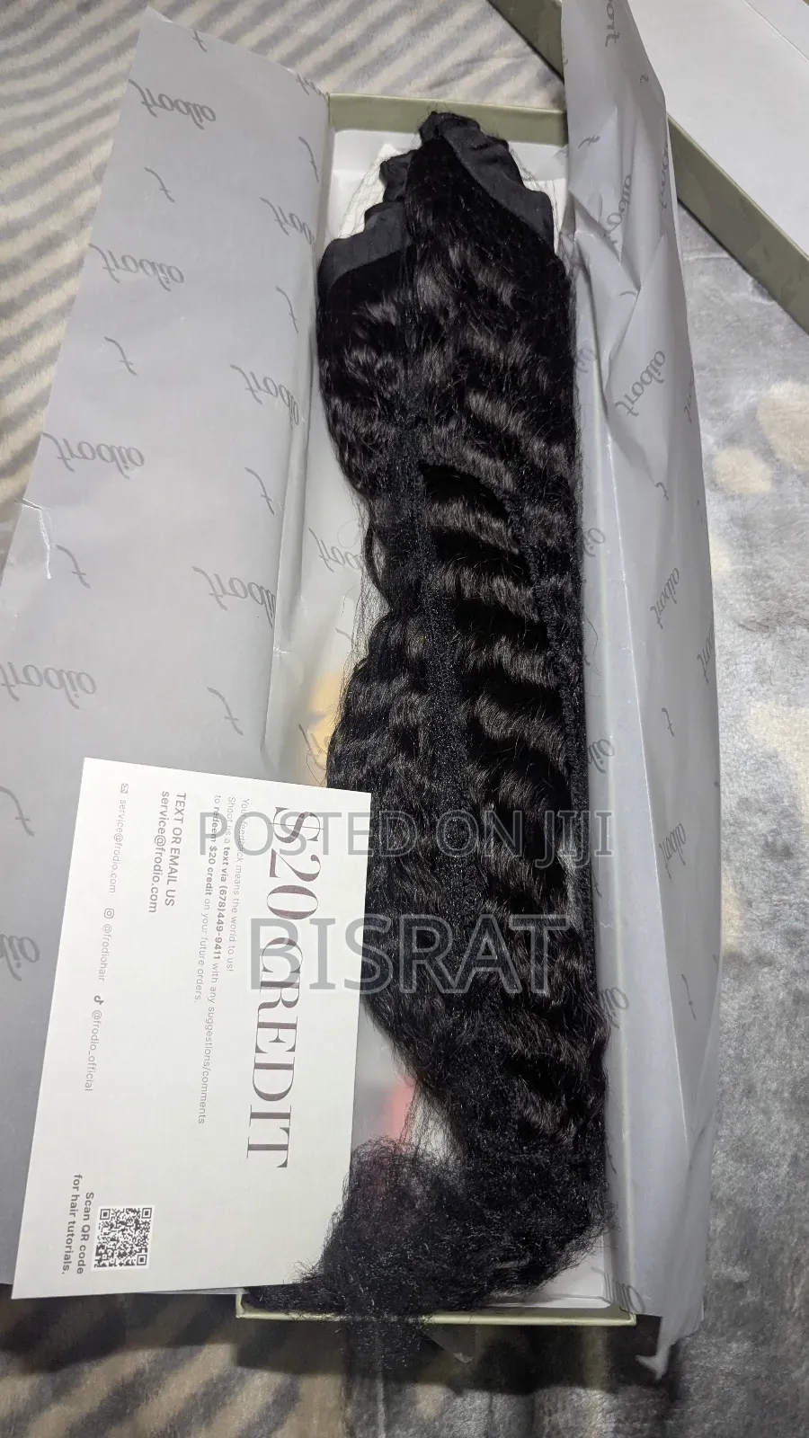 Frodio Human Hair Ponytail Extension- Water Wave (18 Inches)