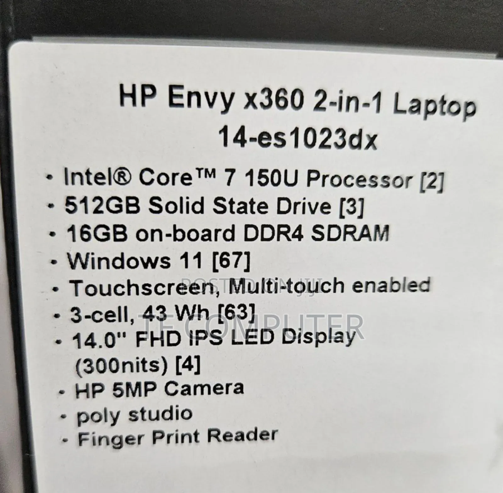 New Laptop HP Envy X360 16GB Intel Core Ultra 7 SSD 512GB