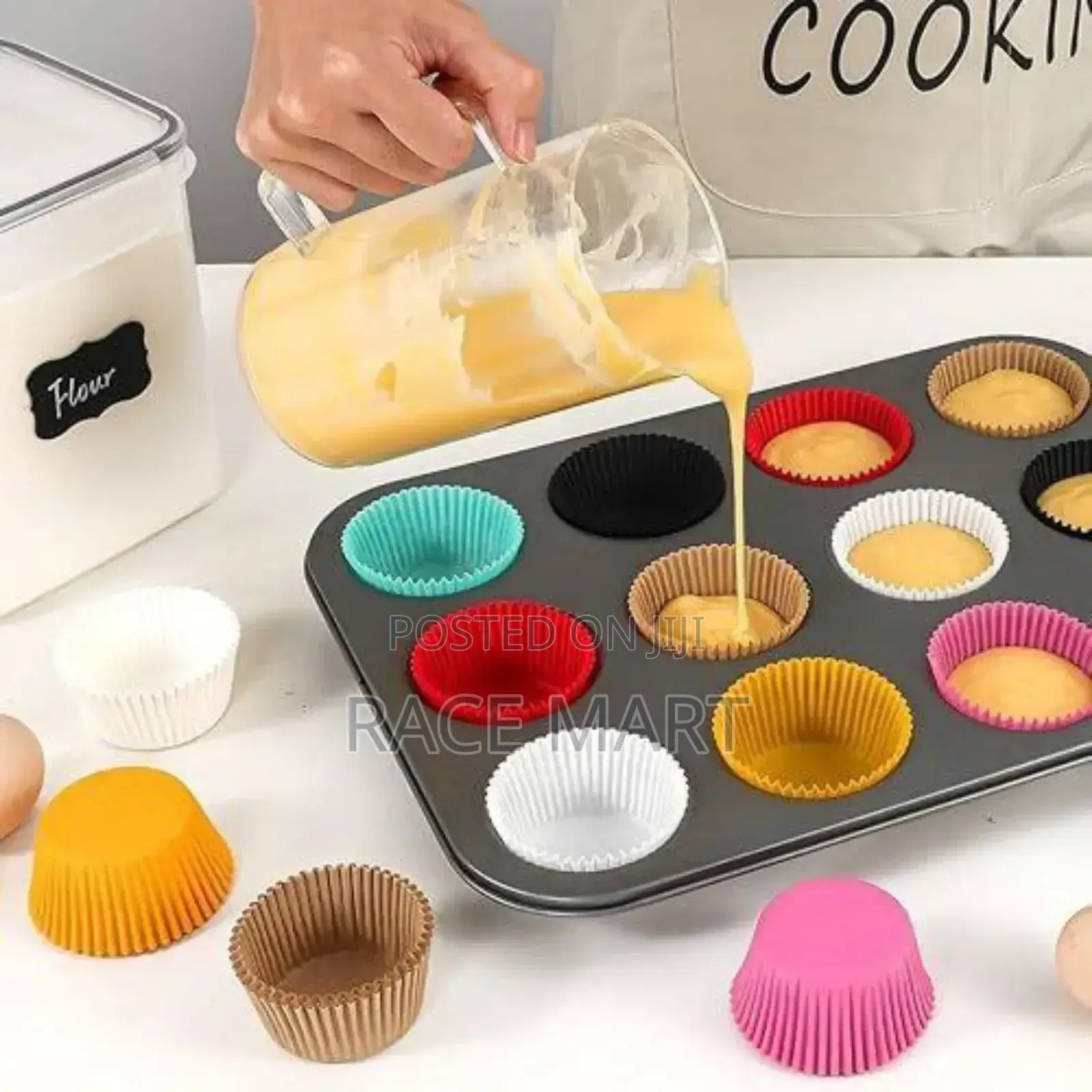 12 Holes Cup + Silicon Baking Molds Muffin Pan
