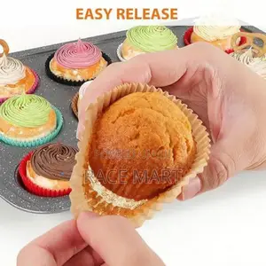 12 Holes Cup + Silicon Baking Molds Muffin Pan