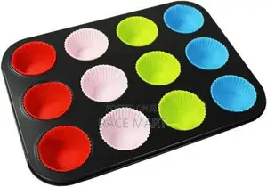 12 Holes Cup + Silicon Baking Molds Muffin Pan