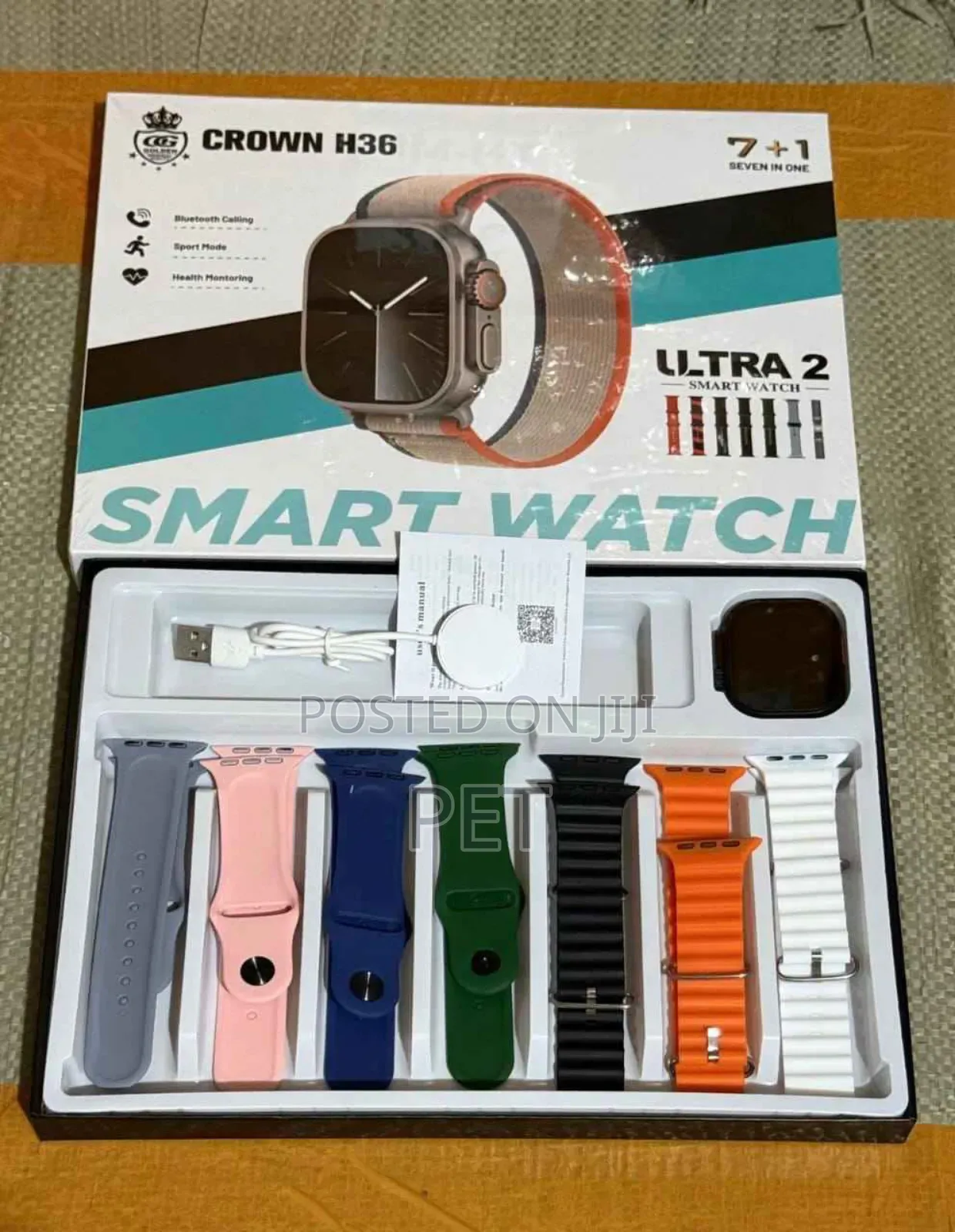 Crown H30 Smart Watch 7 Bands