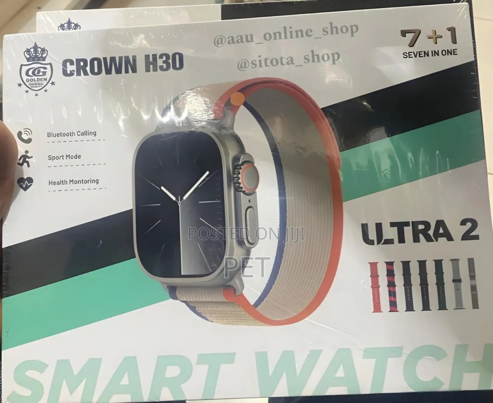 Crown H30 Smart Watch 7 Bands