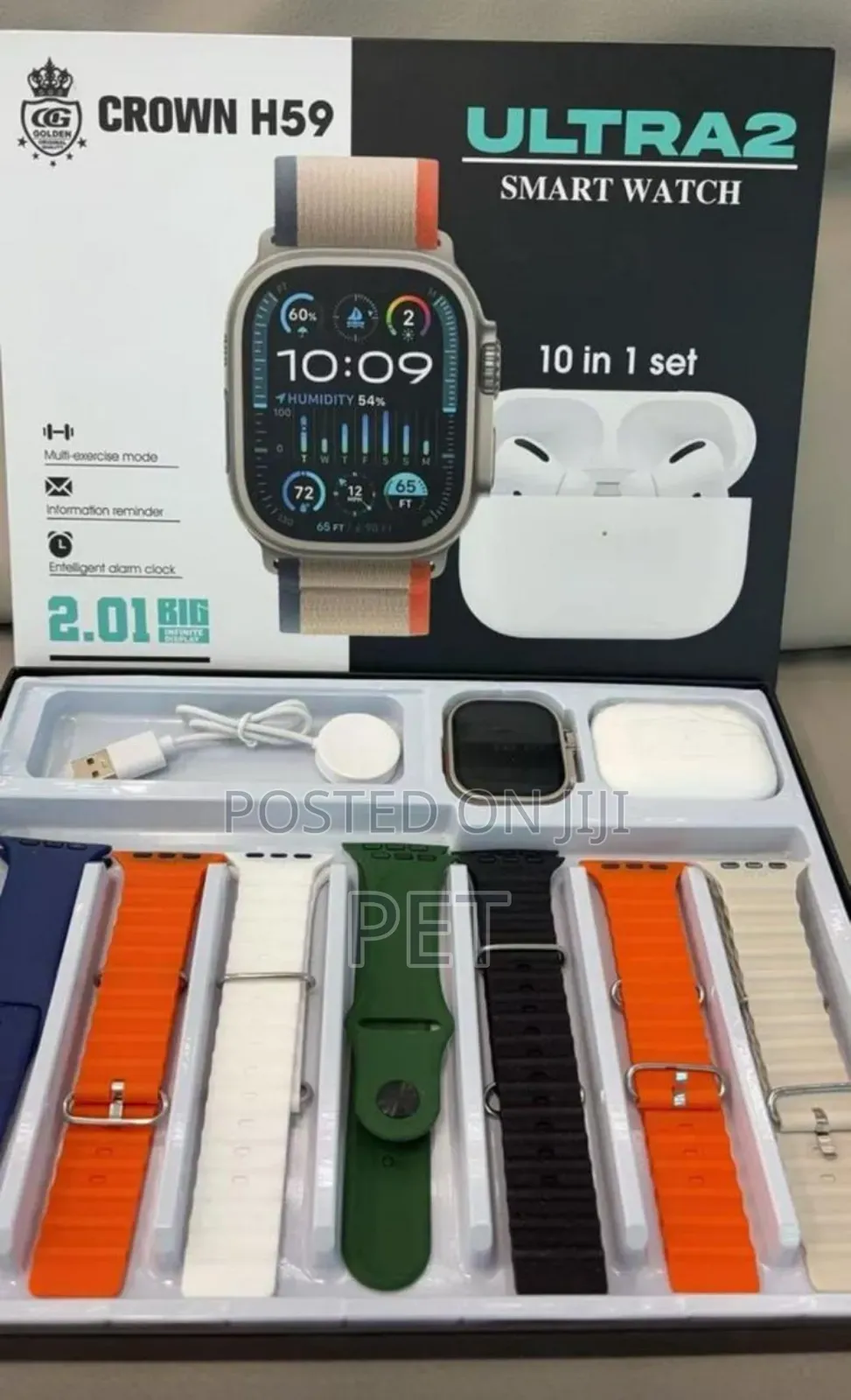 Crown H59 Ultra Smartwatch + Free Airpods