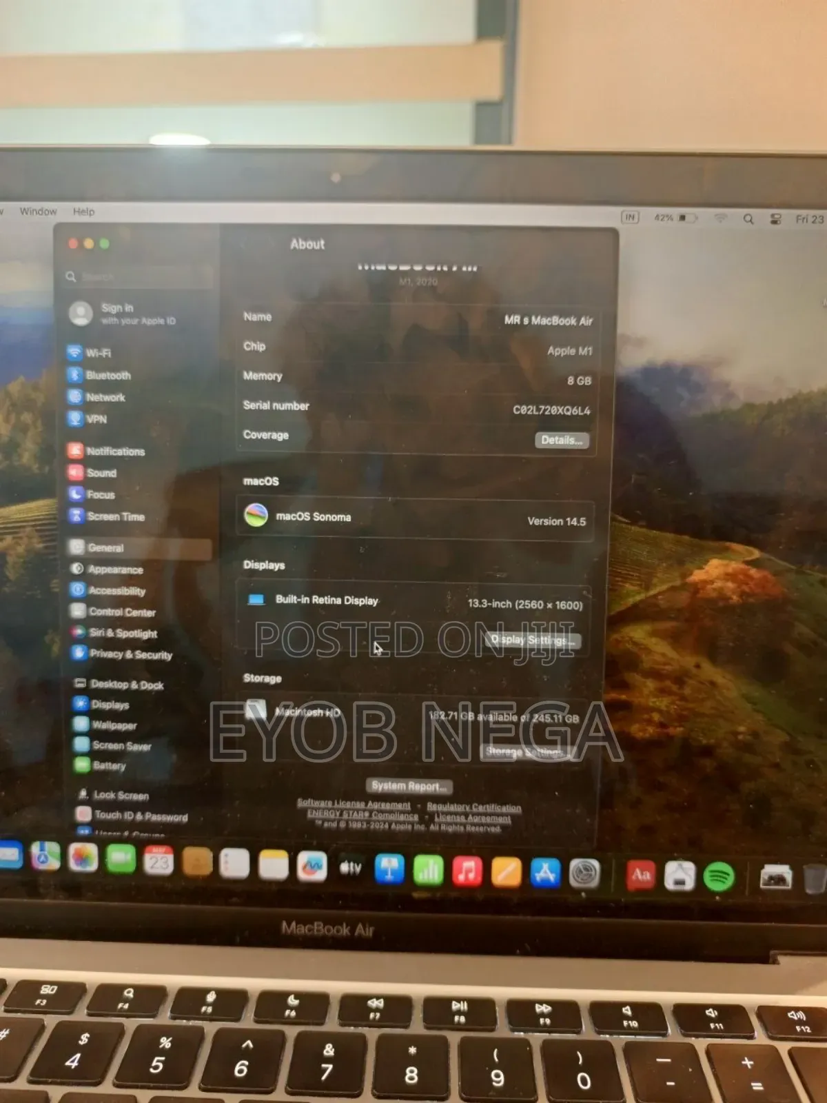 New Laptop Apple MacBook Air 2020 M1 8GB Apple M1 SSD 256GB