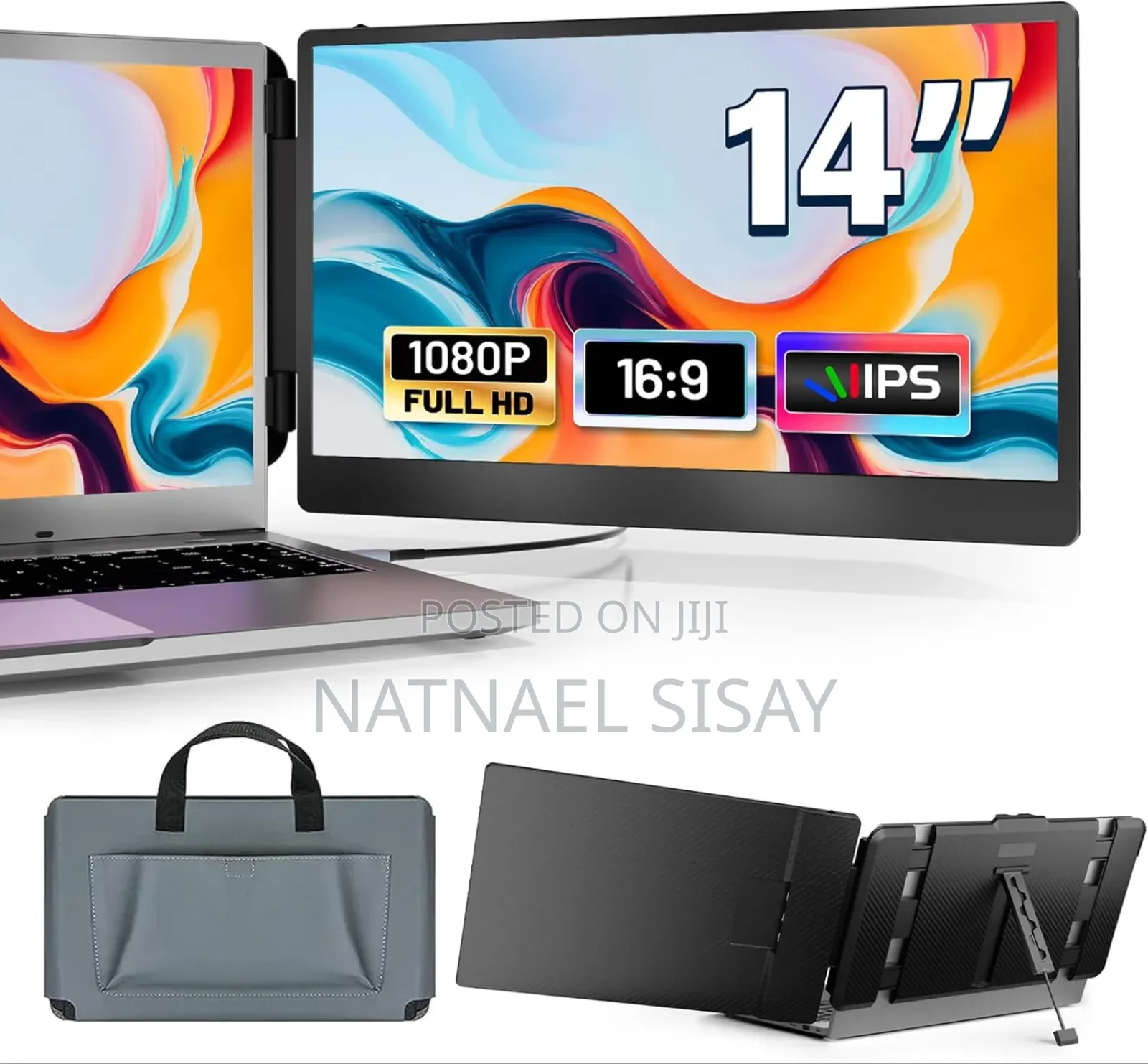 14" Laptop Monitor Extender, FHD 1080p.