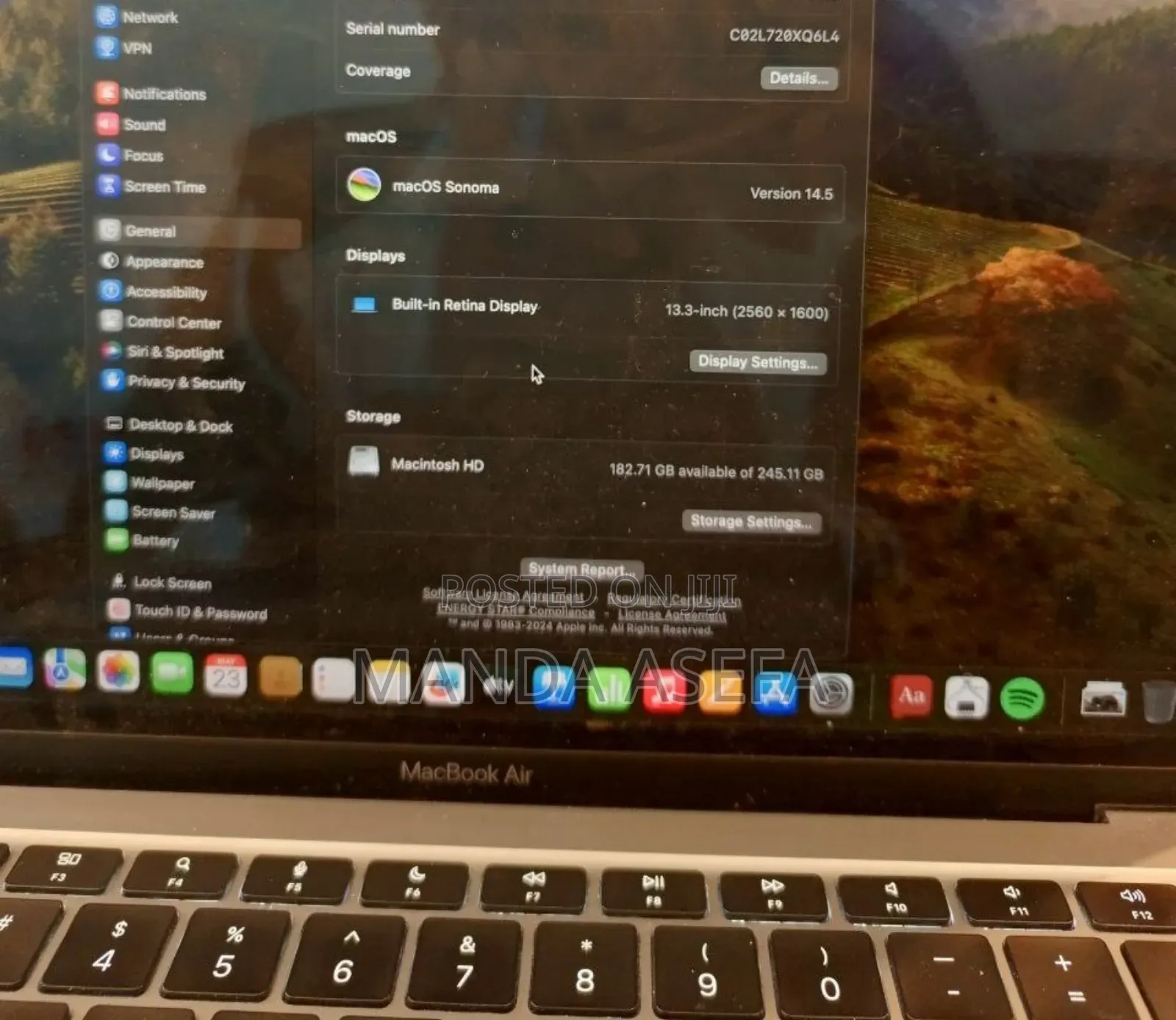 New Laptop Apple MacBook Air 8GB Apple M1 SSD 256GB