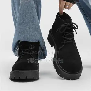 Photo - Original Bristish Round Toe ‘Triple Black’ Mid Suede Shoes