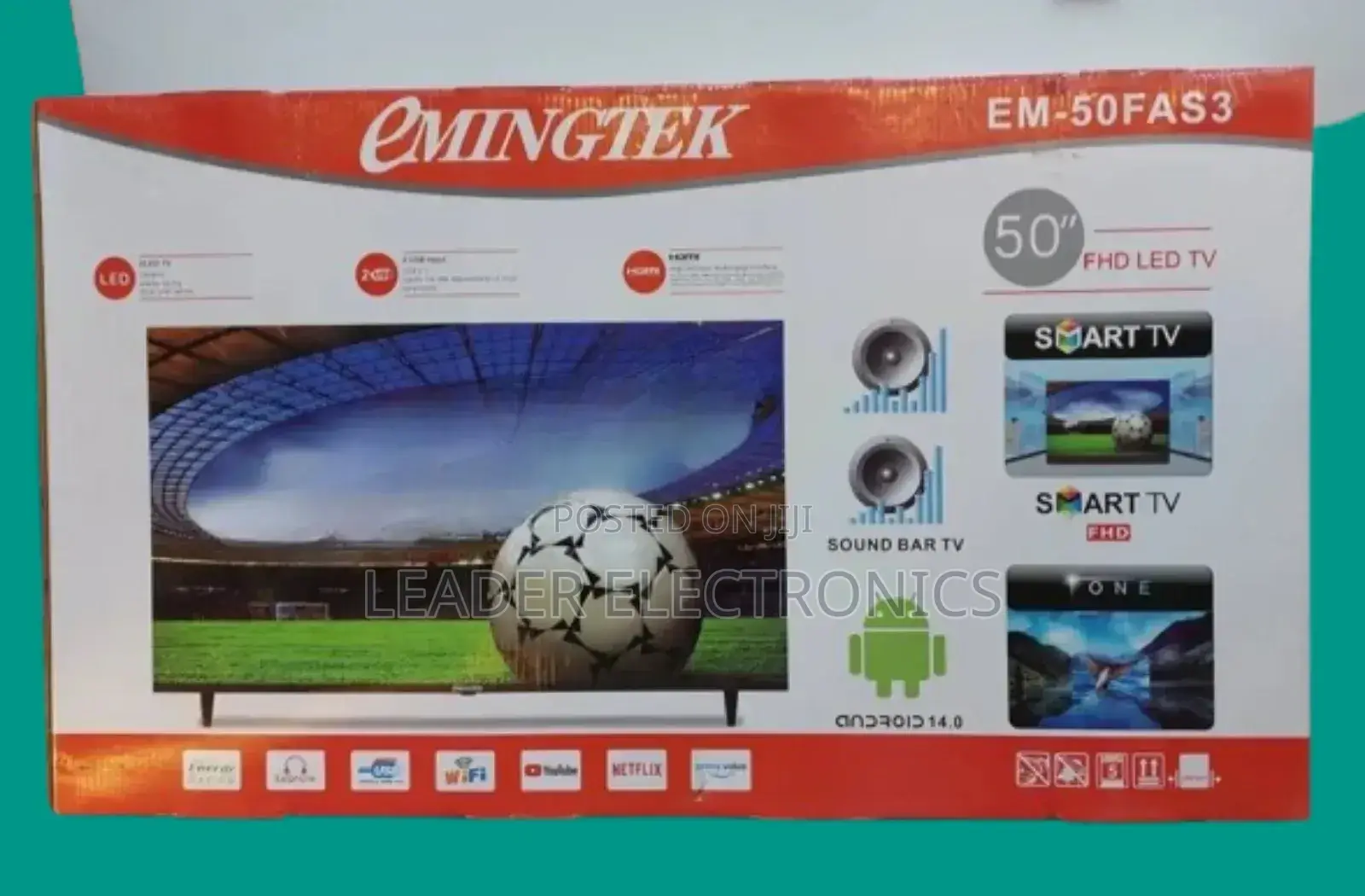 Emingtek Tv 50" Smart Android Tv Frameless Design