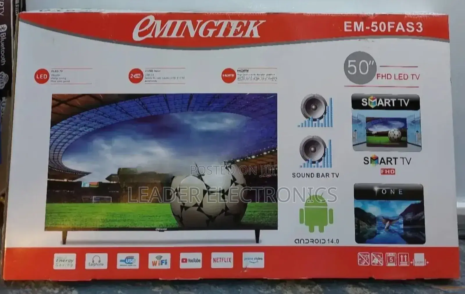 Emingtek Tv 50" Smart Android Tv Frameless Design