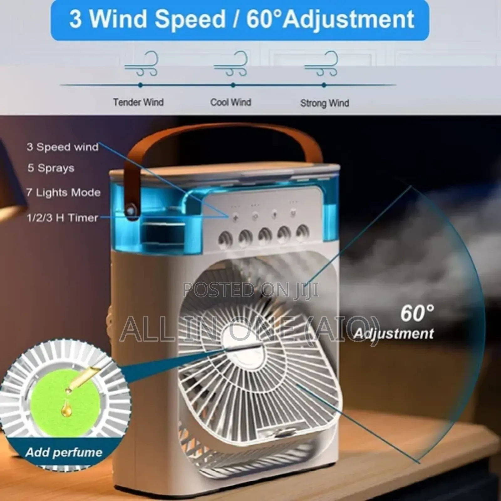 3in1 Humidifier And Cooling Fan