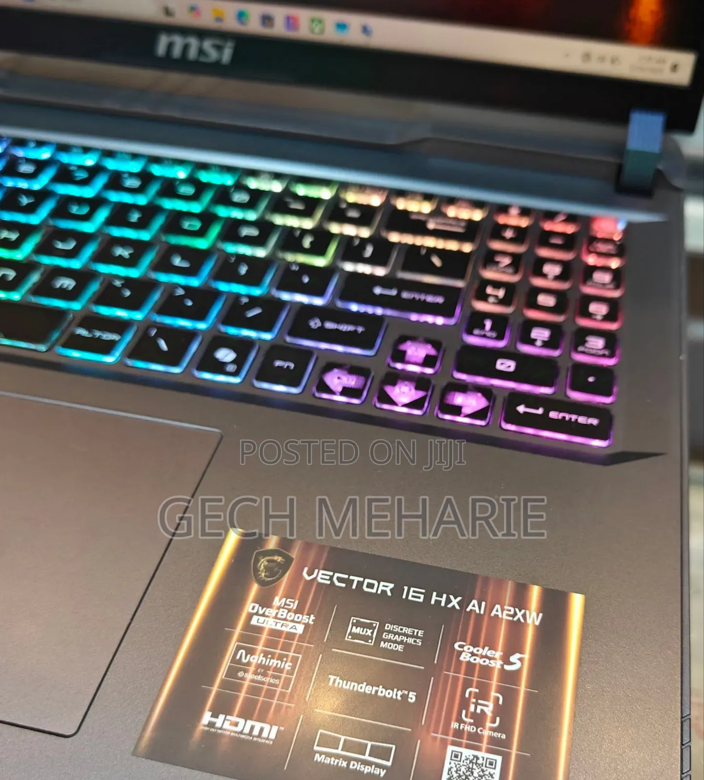 New Laptop MSI Vector 17 HX AI A2XWJG 16GB Intel Core Ultra 7 SSD 1T