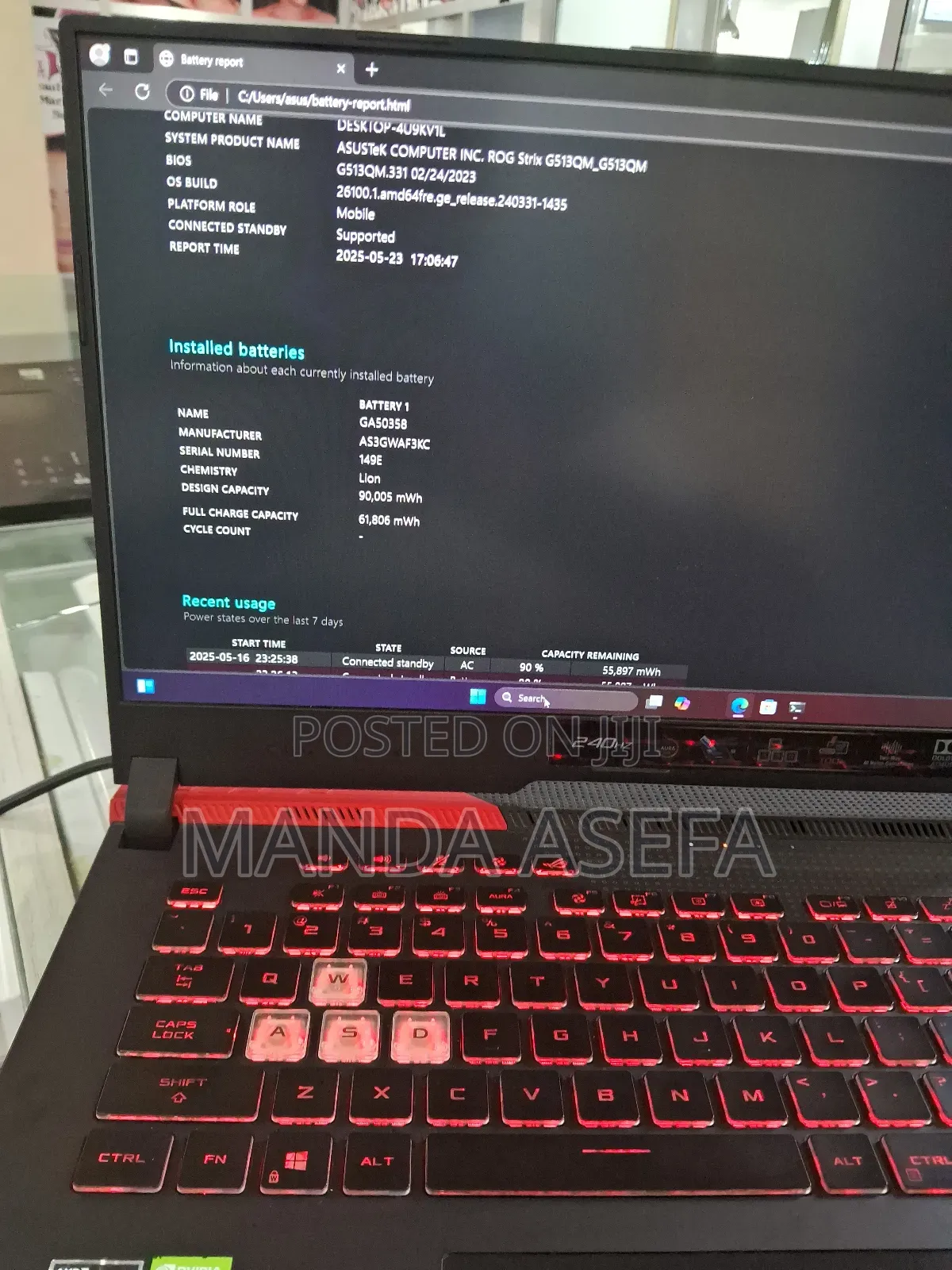 New Laptop Asus ROG Strix G16 G614 16GB AMD Ryzen 9 SSD 1T