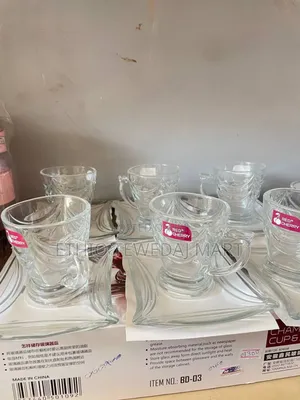 Tea Cup 6pcs የሻይ ብርጭቆ ከነማስቀመጫው