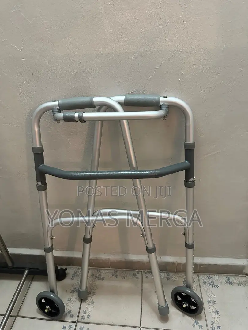 Folding Walker With 5inجحwheels- Adult (2 Button Release)