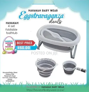 Photo - Foldable Baby Bath Tub With Accessories 4-in-1